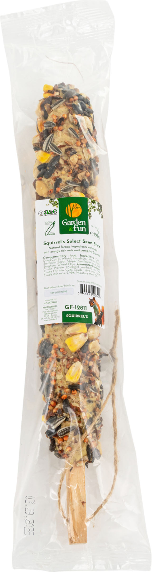 Garden & Fun Stick Squirrel Select, 7 oz - Squirrel/Wildlife Food