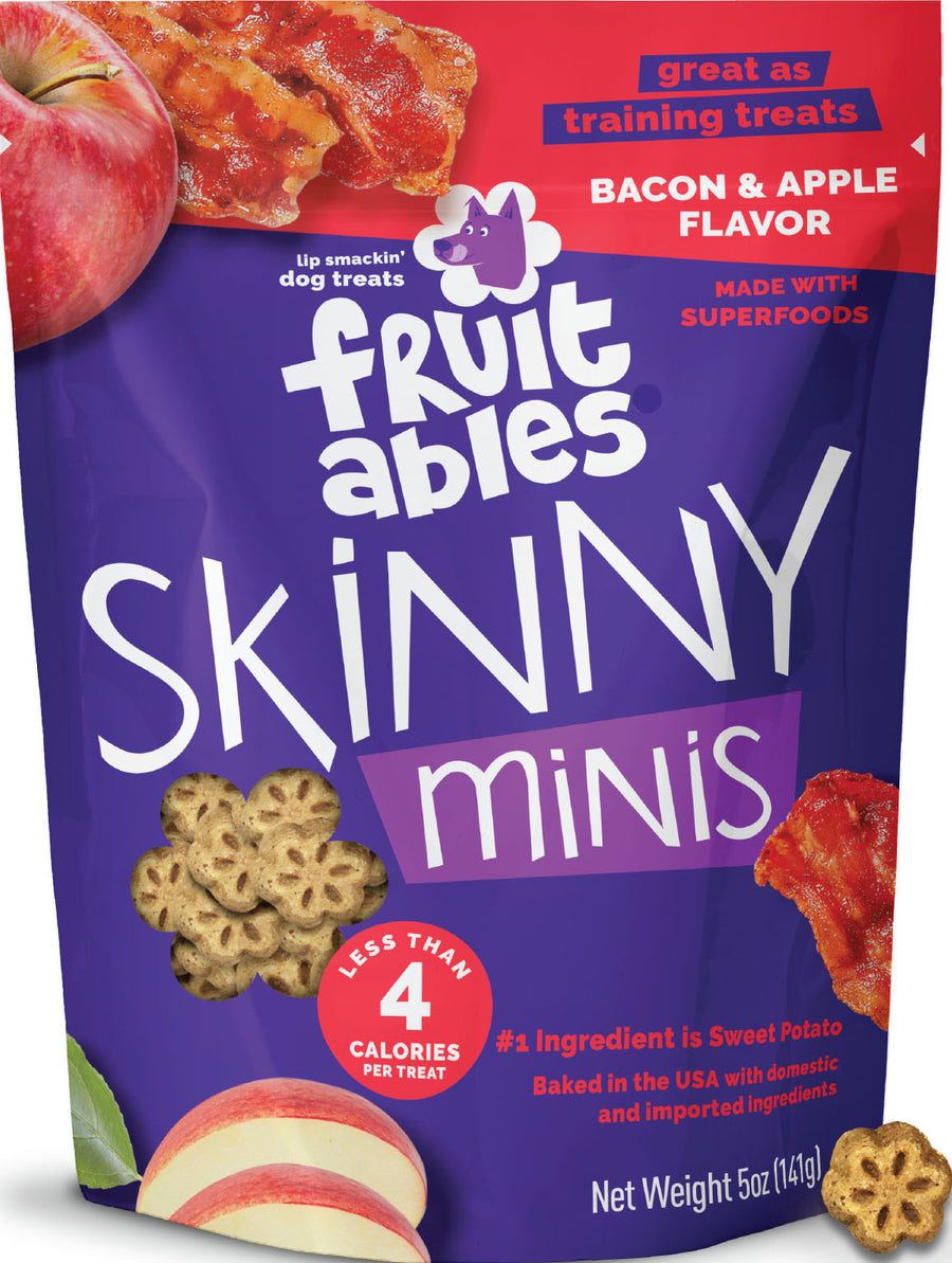 Fruitables Skinny Minis Grain Free Soft Chew, Apple Bacon, 5 oz - Soft Treats