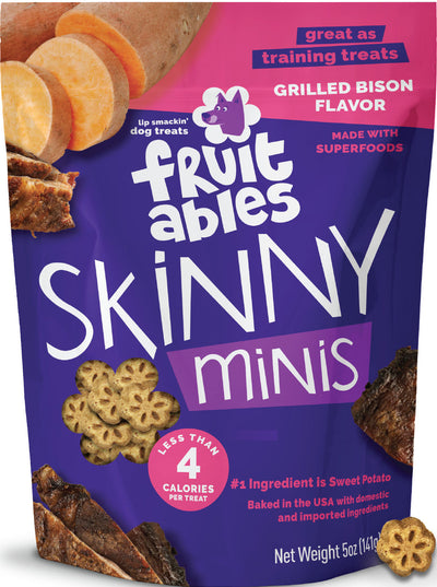 Fruitables Skinny Minis Grain Free Soft Chew, Grilled Bison, 5 oz - Soft Treats
