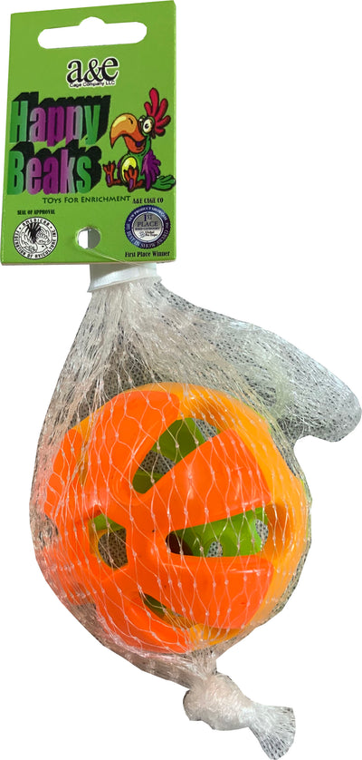A&e Happy Beaks Round Rattle Foot Bird Toy, 3 in - General