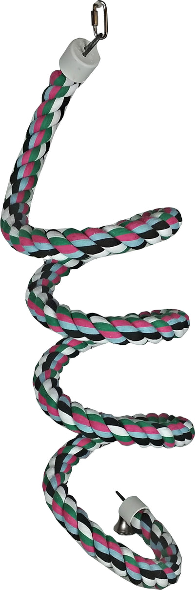 A&e Happy Beaks Cotton Rope Boing W/Bell Bird Toy, 1.25x97 in - General