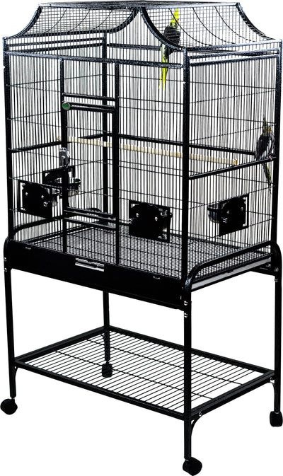 A&e Elegant Style Flight Bird Cage W/Stand, Black, 32x21x61 in - Cages