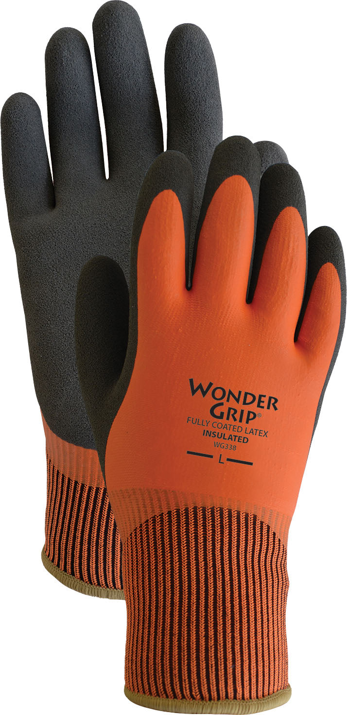 Wonder Grip Thermo Plus Gloves, Orange, SM - Cloth Insulated