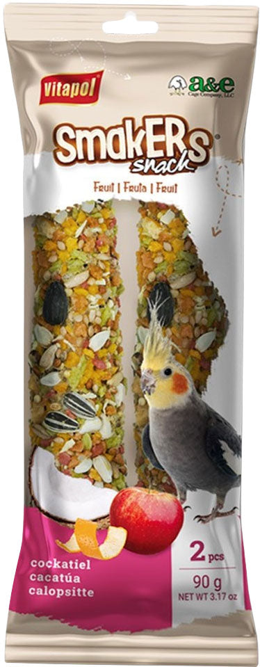 Vitapol Smakers Treat Stick Cockatiel, Fruit, 2 pk - Sticks