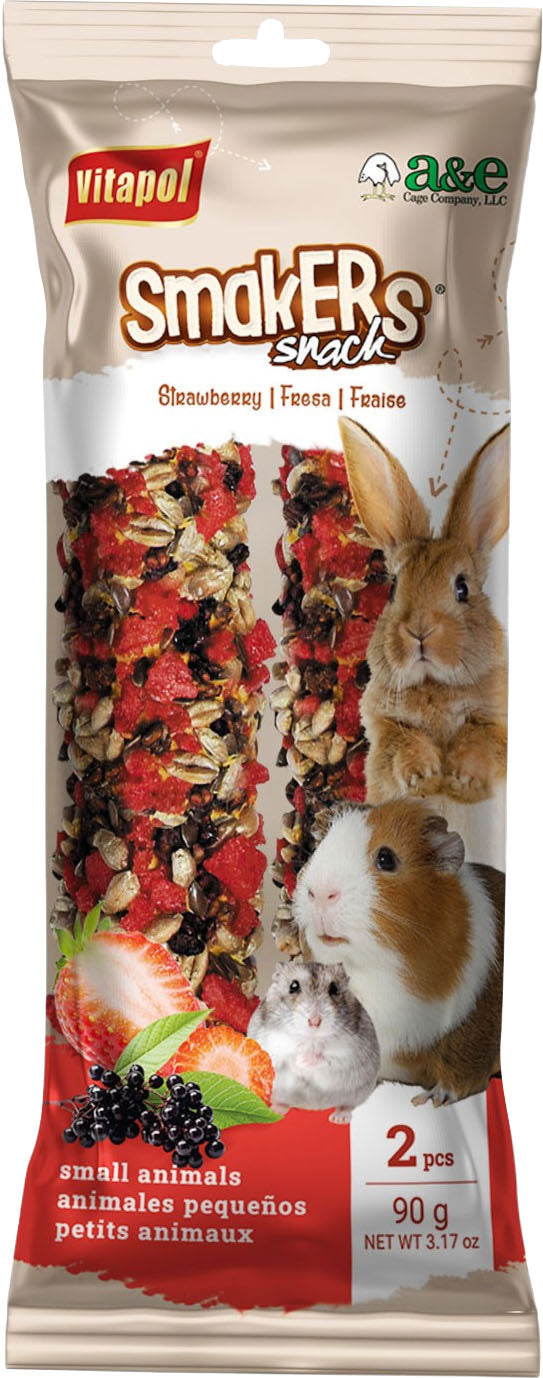Vitapol Smakers Treat Stick Small Animal, Strawberry, 2 pk - Sticks