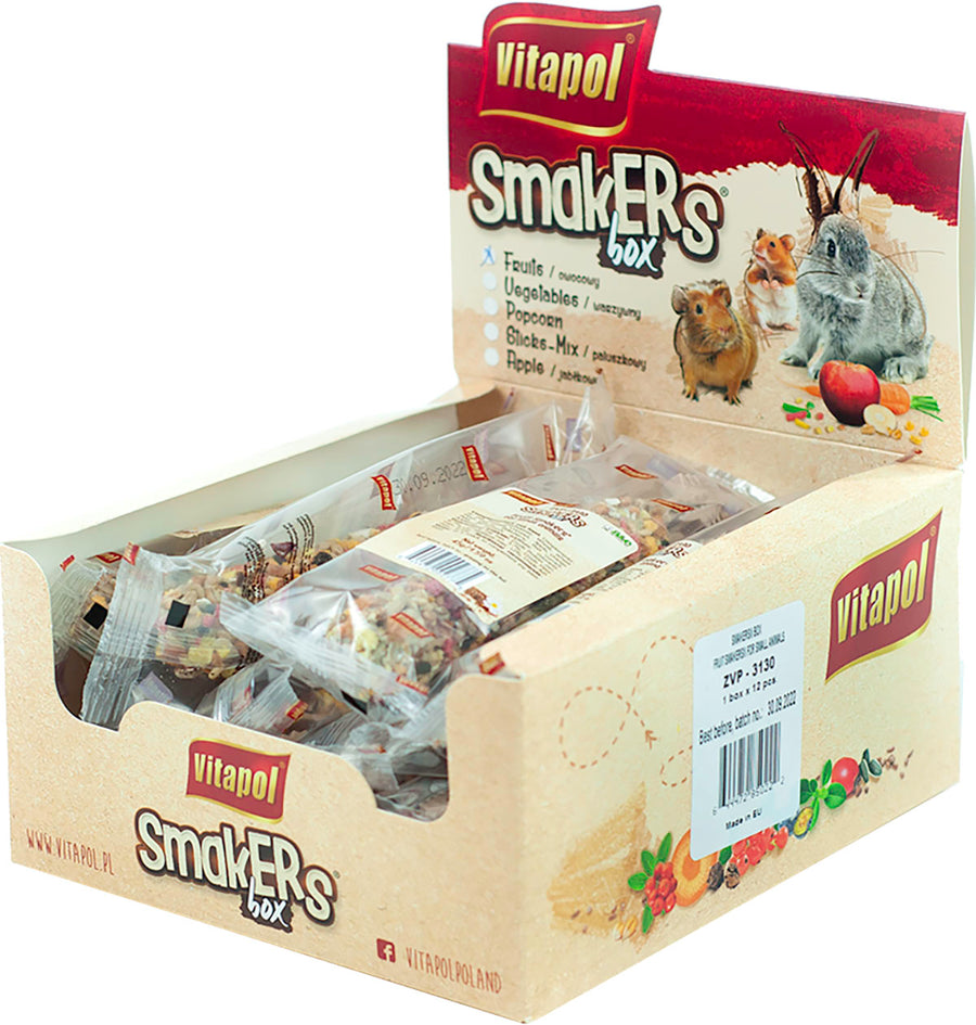 Vitapol Smakers Treat Stick Small Animal Display, Fruit, 12 pc - Sticks