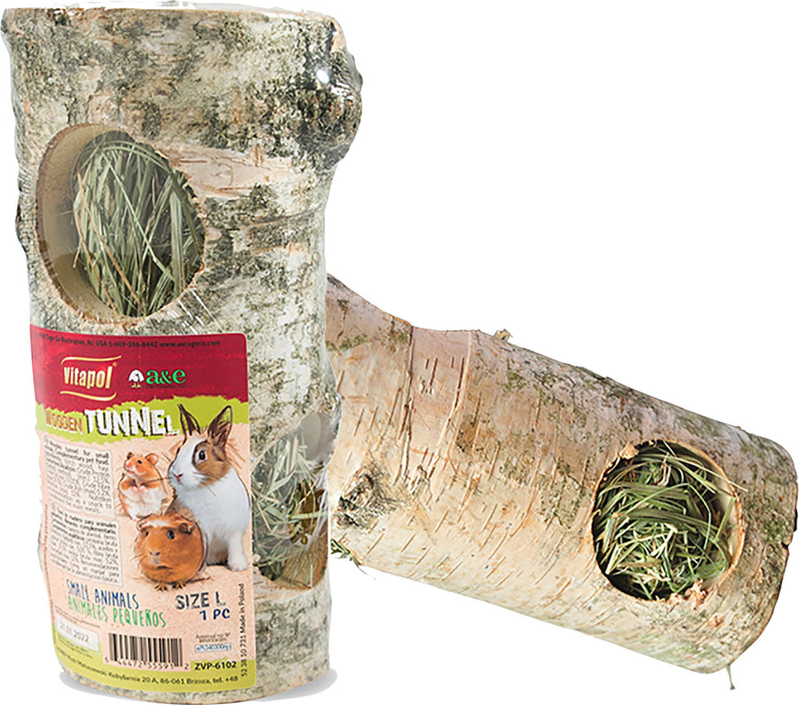 Vitapol Wood Tunnel W/Hay, lg-8 in