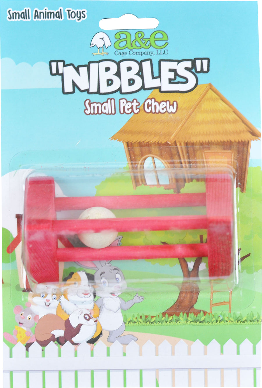 Nibbles Wooden Triangle W/Ball Chew Toy, SM - Chews