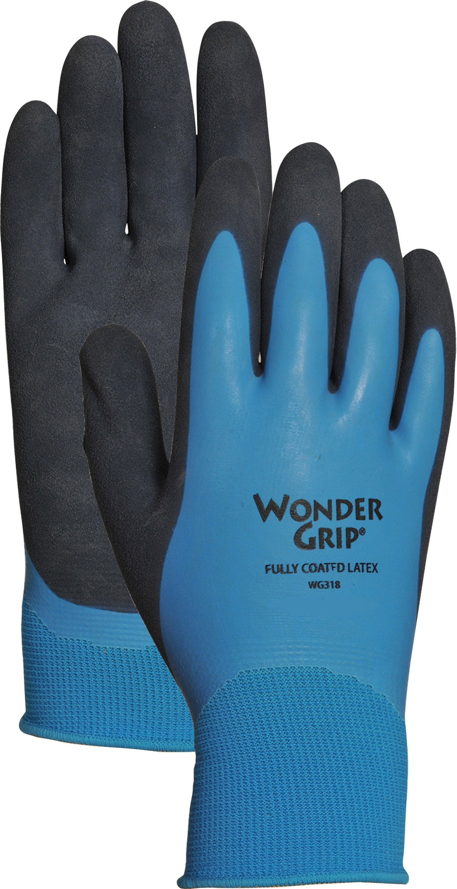 Bellingham Wonder Grip Liquidproof Latex Gloves, Blue, MD - Coated