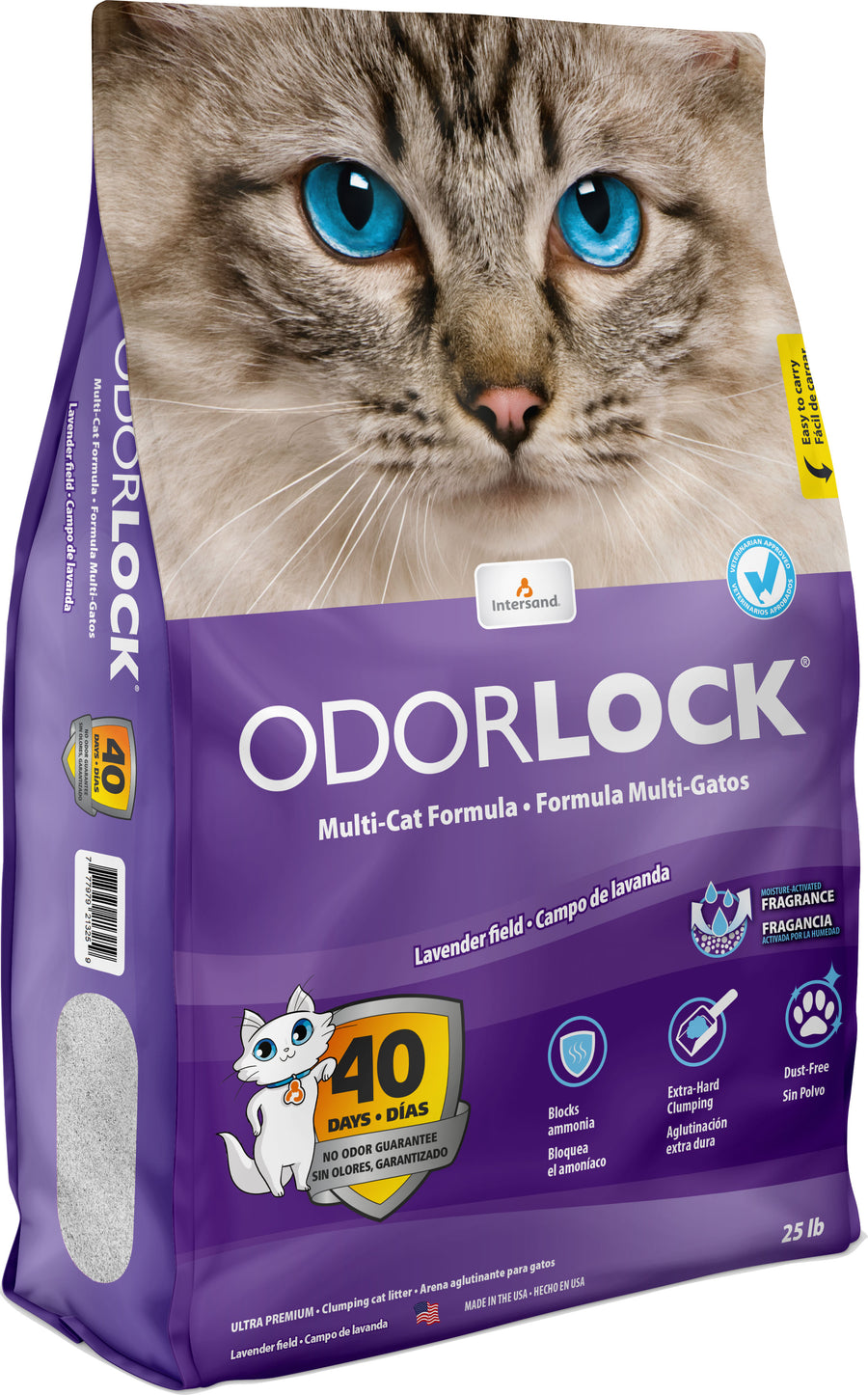 Odorlock Odor Lock Clumping Cat Litter, Lavender, 25 lb