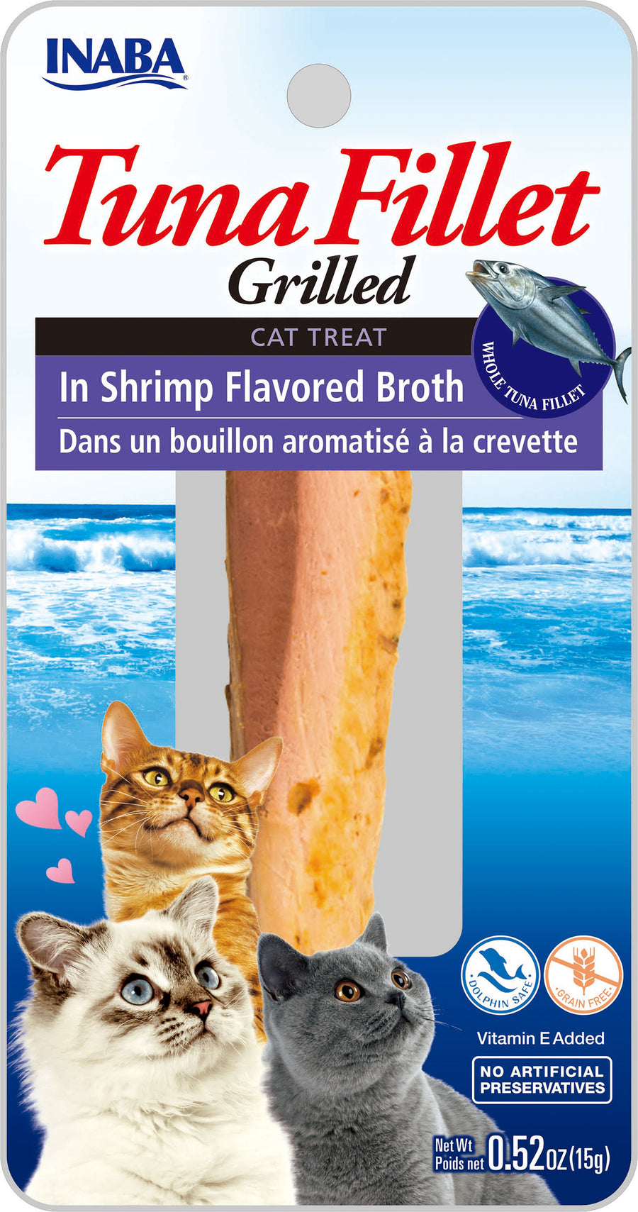 Inaba Tuna Fillet Grilled W/Flavored Broth, Shrimp, .52 oz - Edibles