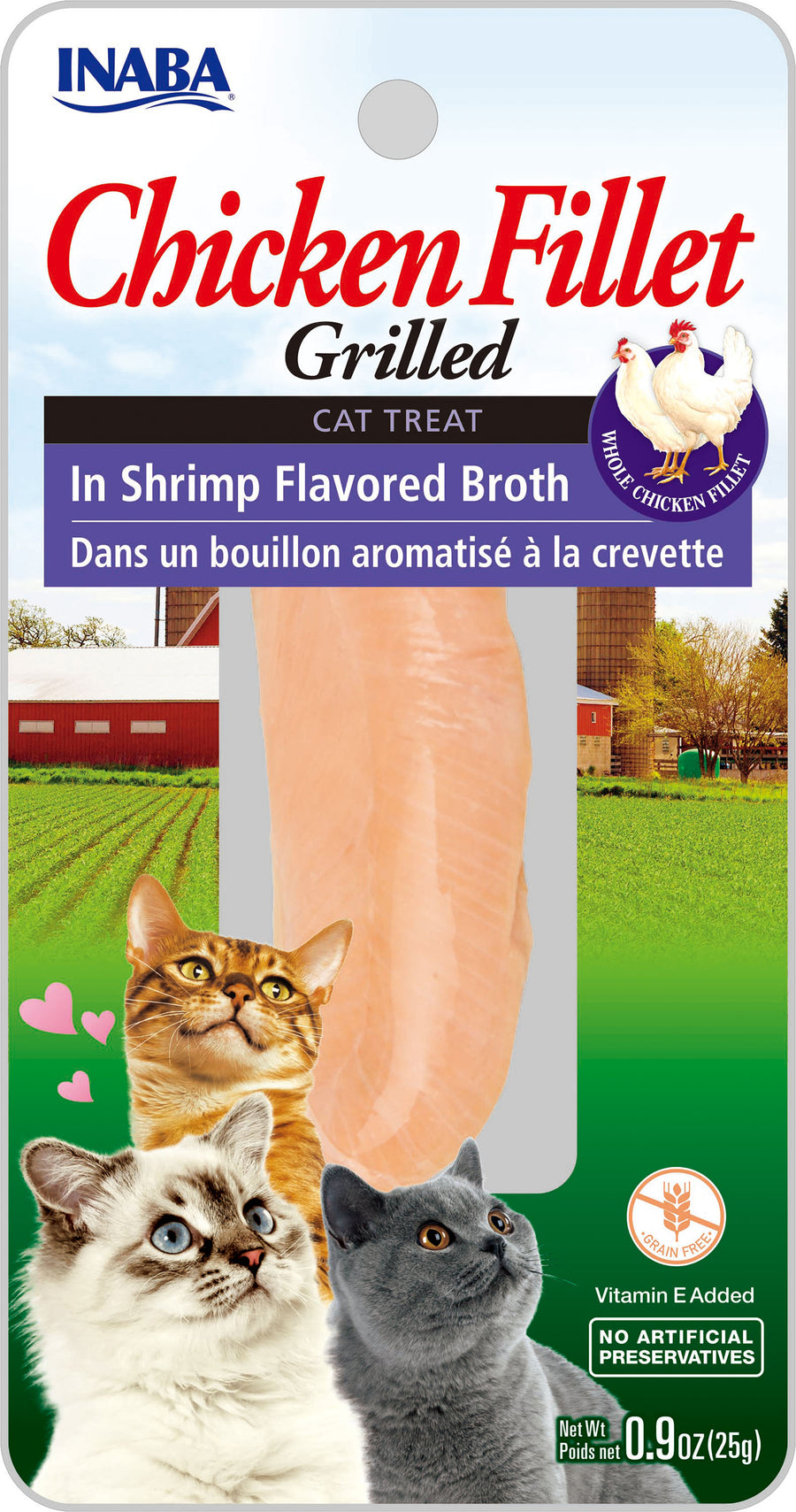 Inaba Chicken Fillet Grilled W/Flavored Broth, Shrimp, .9 oz - Edibles
