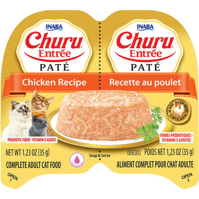 Inaba Churu Entree Pate Cat Food Cups, Chicken, 2.46 oz - Canned