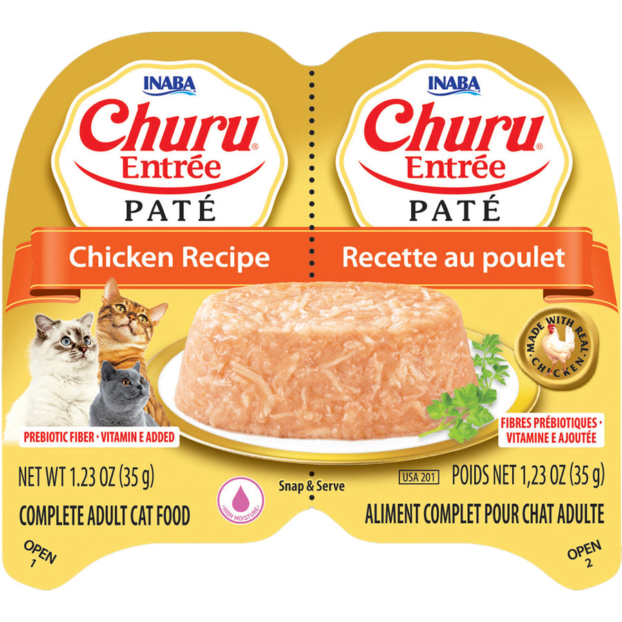 Inaba Churu Entree Pate Cat Food Cups, Chicken, 2.46 oz - Canned