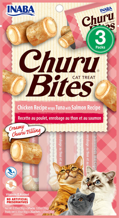 Inaba Churu Bites Cat Treats, Tuna/Salmon, .35 oz-3 pk - Edibles
