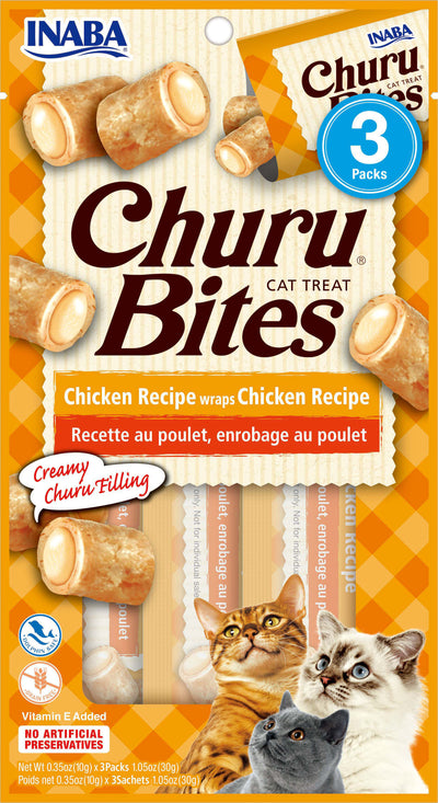 Inaba Churu Bites Cat Treats, Chicken, .35 oz-3 pk - Edibles