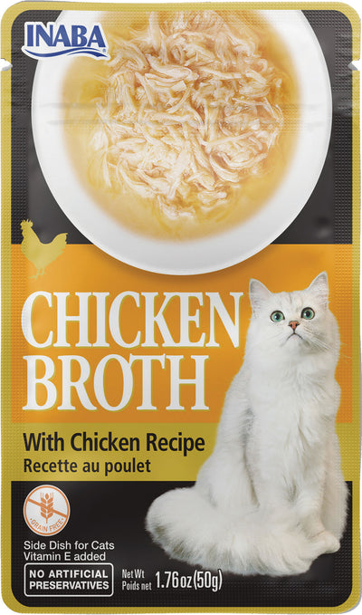 Inaba Chicken Broth Side Dish for Cats, Chicken, 1.76 oz - Edibles