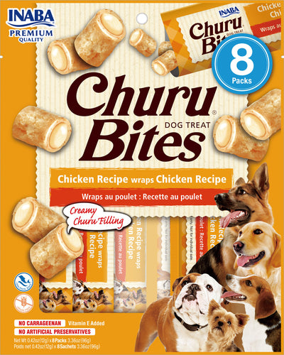 Inaba Churu Bites Dog Treats, Chicken, .42 oz-8 pk - Soft Treats