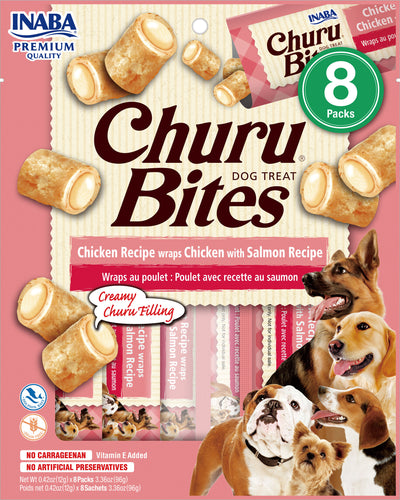 Inaba Churu Bites Dog Treats, Chicken/Salmon, .42 oz-8 pk - Soft Treats