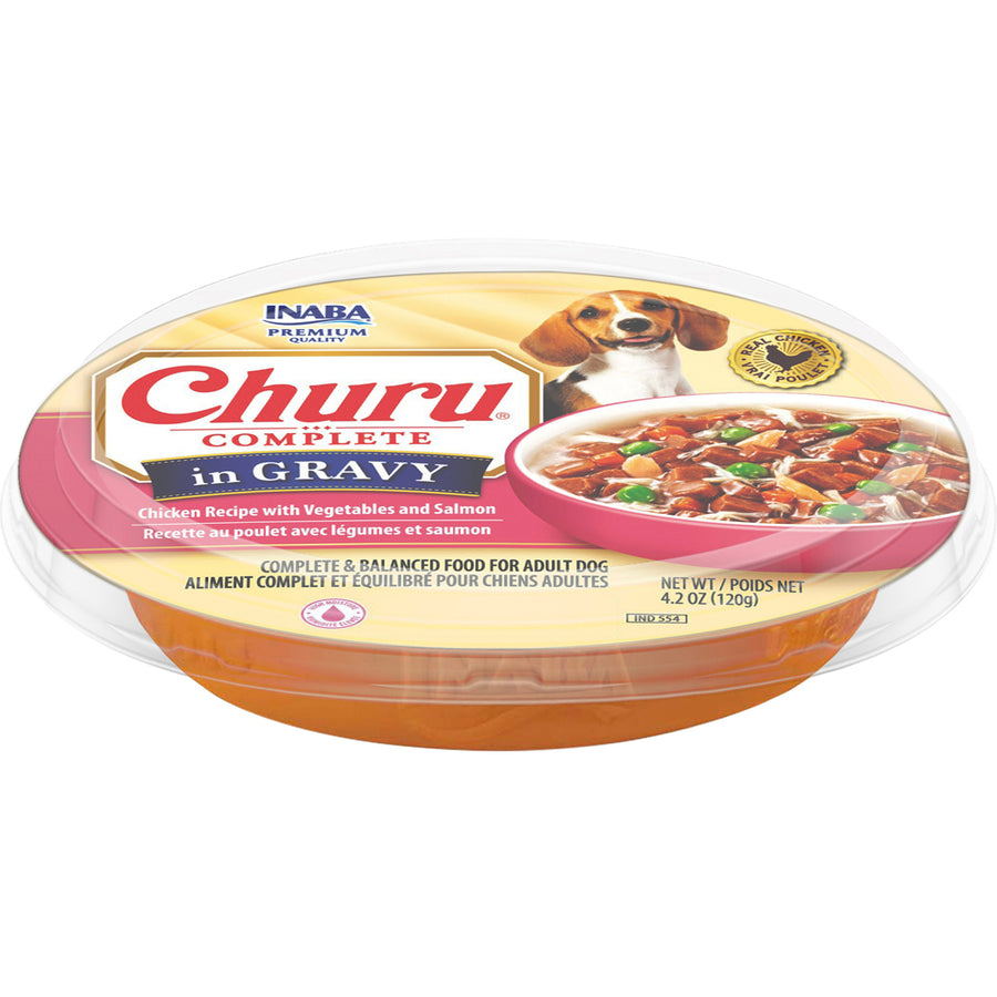 Inaba Churu Complete Gravy Dog Food, Chicken/Vegetable/Sweet Potato, 4.23 oz - Canned