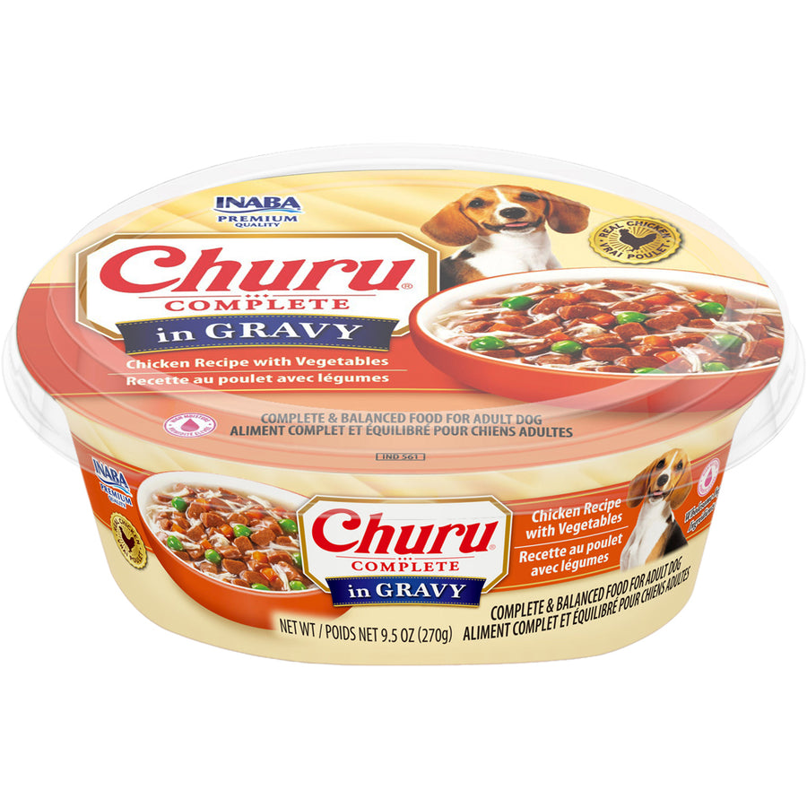 Inaba Churu Complete Gravy Dog Food Tubs, Chicken/Vegetable, 9.5 oz - Canned