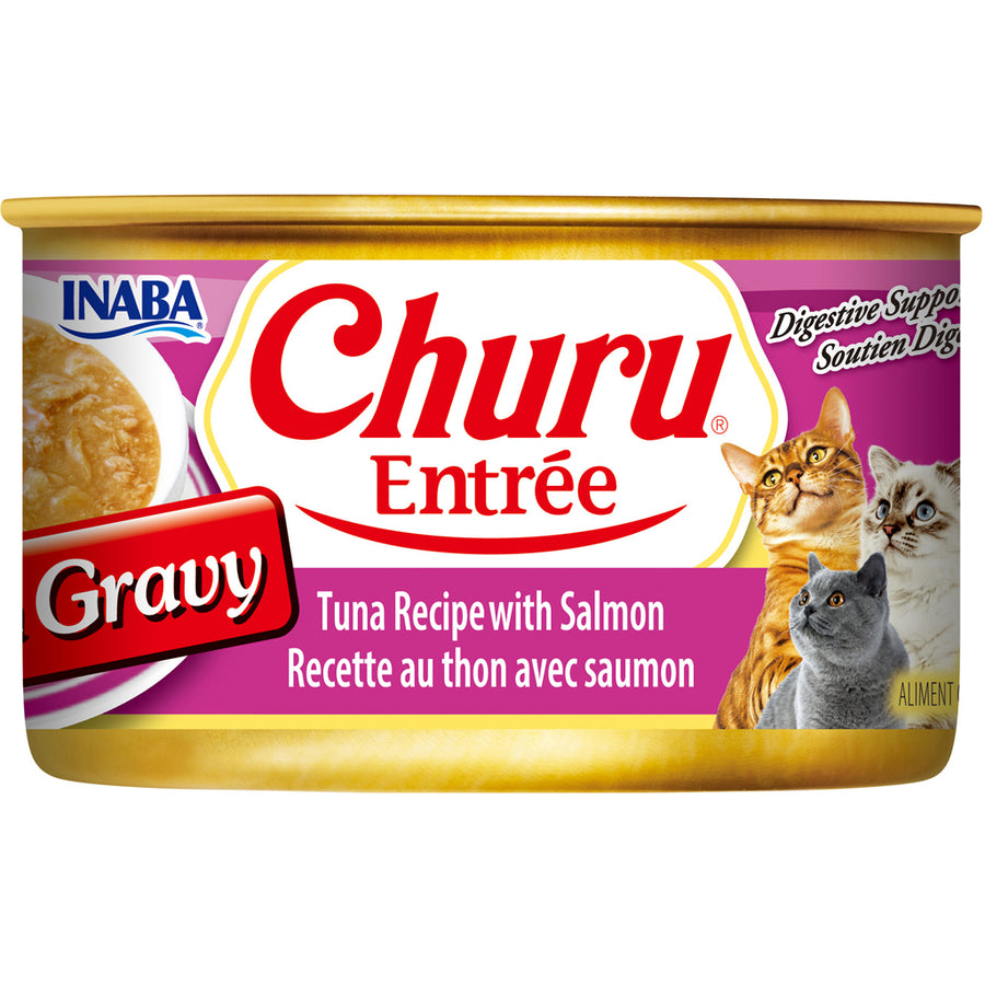 Inaba Churu Entree in Gravy Canned Cat Food, Tuna/Salmon, 3 oz