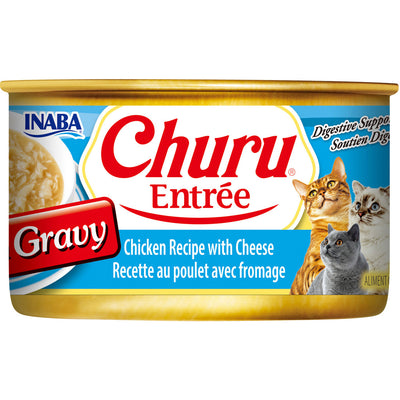 Inaba Churu Entree in Gravy Canned Cat Food, Chicken/Cheese, 3 oz