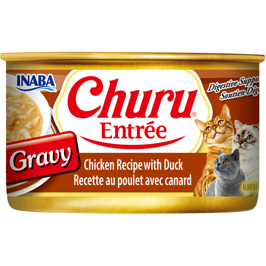 Inaba Churu Entree in Gravy Canned Cat Food, Chicken/Duck, 3 oz