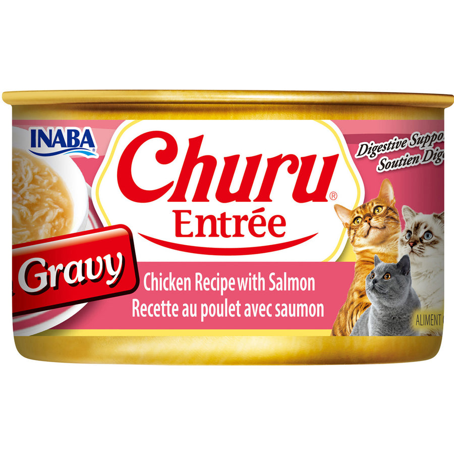 Inaba Churu Entree in Gravy Canned Cat Food, Chicken/Salmon, 3 oz