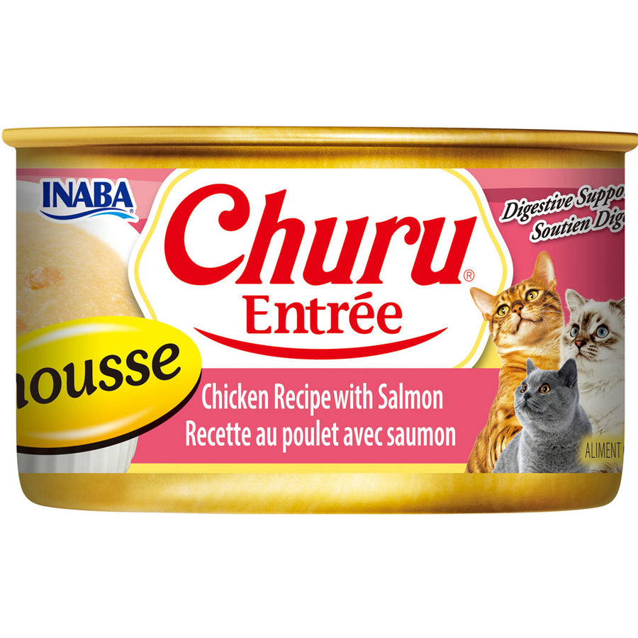 Inaba Churu Entree Mousse Canned Cat Food, Chicken/Salmon, 3 oz