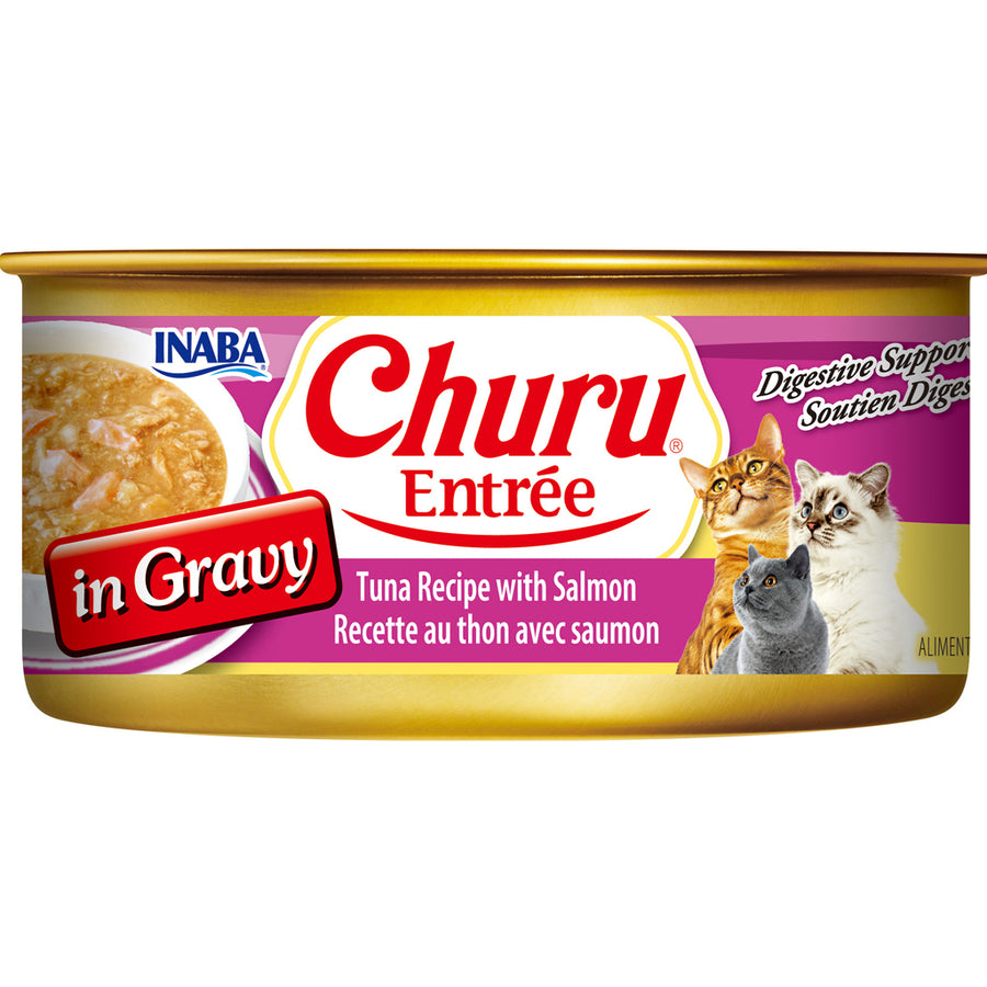 Inaba Churu Entree in Gravy Canned Cat Food, Tuna/Salmon, 5.5 oz