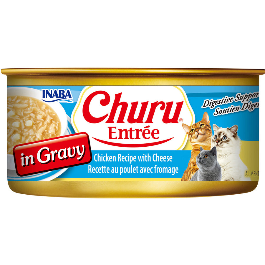 Inaba Churu Entree in Gravy Canned Cat Food, Chicken/Cheese, 5.5 oz