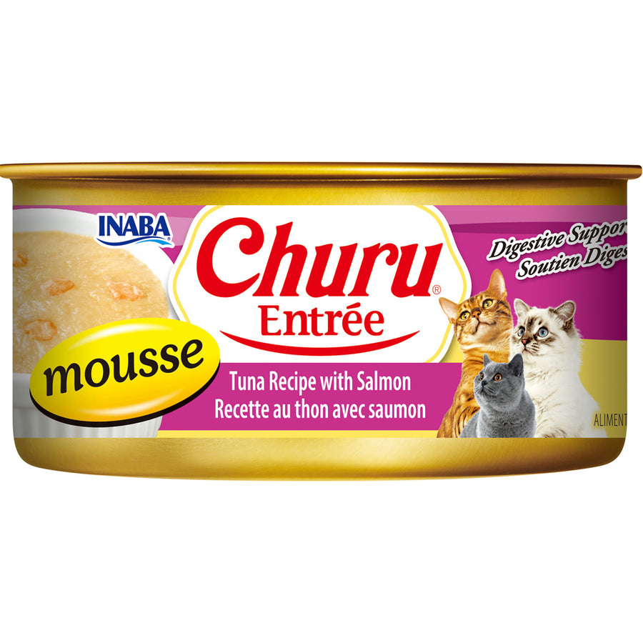 Inaba Churu Entree Mousse Canned Cat Food, Tuna/Salmon, 5.5 oz