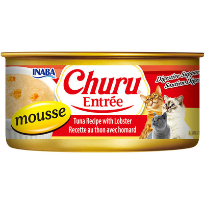 Inaba Churu Entree Mousse Canned Cat Food, Tuna/Lobster, 5.5 oz