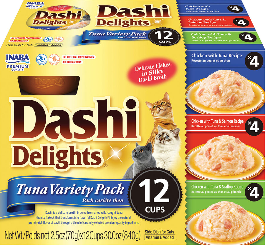 Inaba Dashi Delights Flakes in Broth Variety Pack, Tuna, 30 oz-12 pk - Edibles