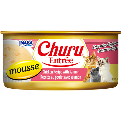 Inaba Churu Entree Mousse Canned Cat Food, Chicken/Salmon, 5.5 oz
