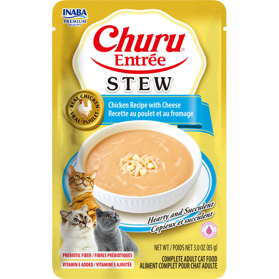 Inaba Churu Entree Stew Cat Food Pouch, Chicken/Cheese, 3 oz - Canned