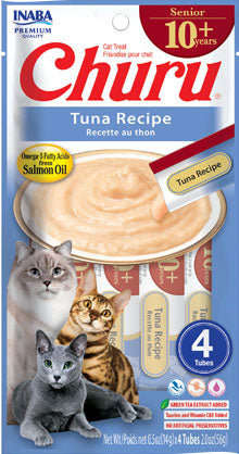 Inaba Churu Senior 10+ Years Recipe, Tuna, 2oz - 4 pk - Edibles