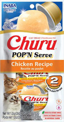 Inaba Churu Pop'n Serve Cat Treat, Chicken, 2.46 oz - Edibles