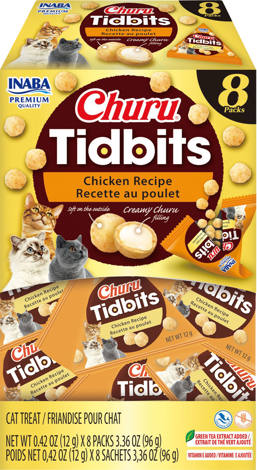 Inaba Churu Tidbits for Cat, Chicken, 3.36 oz - Edibles