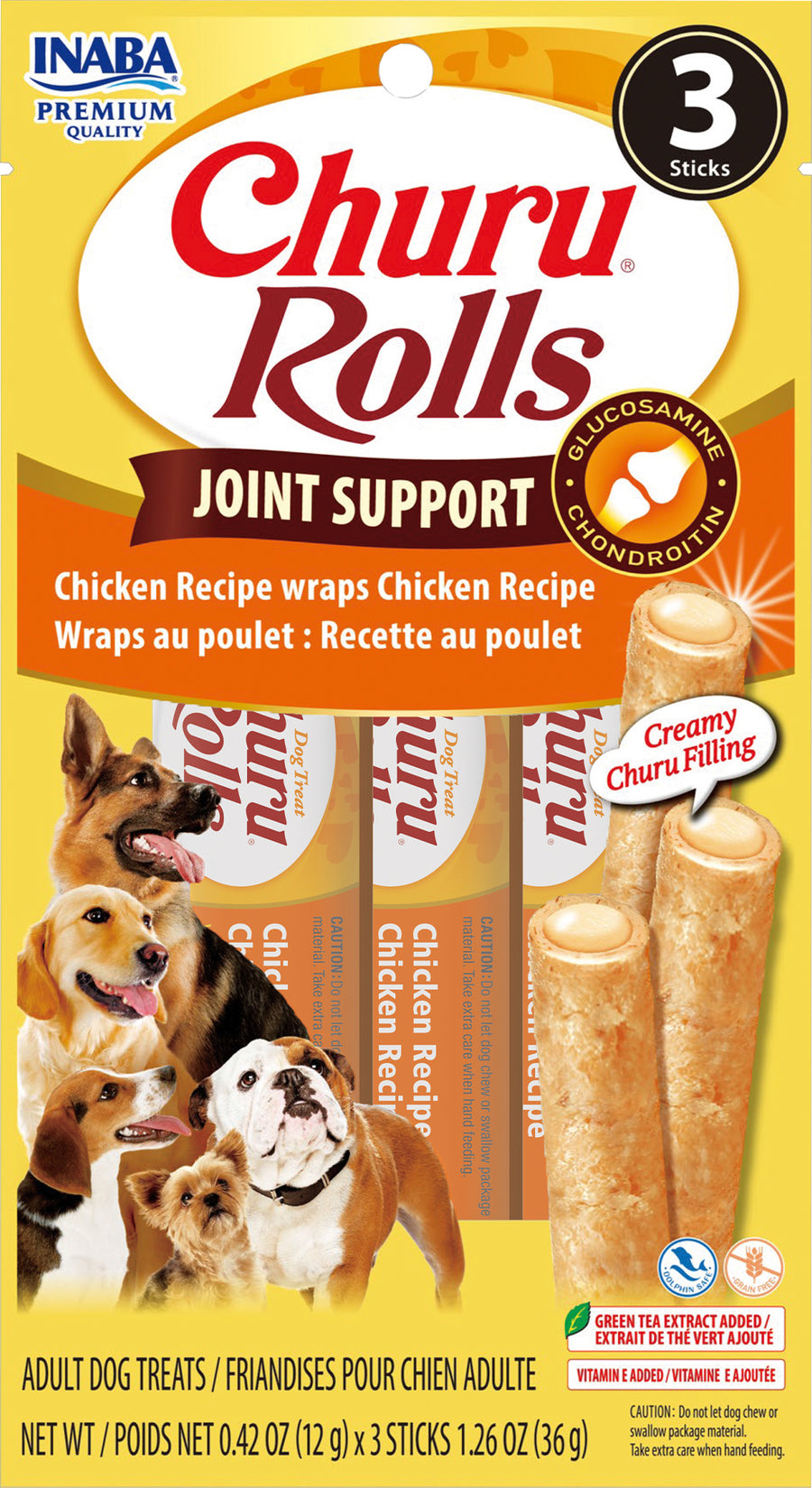 Inaba Churu Rolls Joint Care for Dogs, Chicken, 1.26 oz - Soft Treats