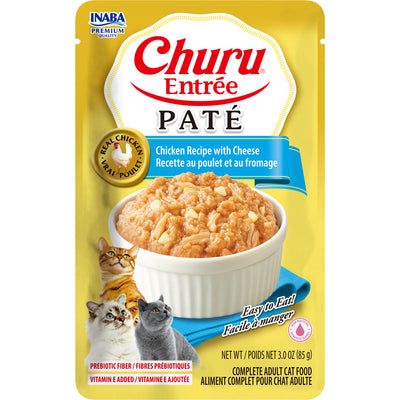 Inaba Churu Entree Pate Cat Food Pouch, Chicken/Cheese, 3 oz - Canned