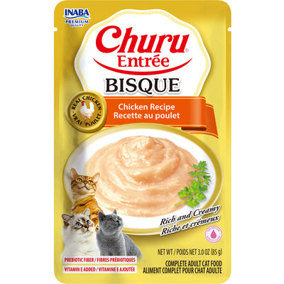 Inaba Churu Entree Bisque Cat Food Pouch, Chicken, 3 oz - Canned