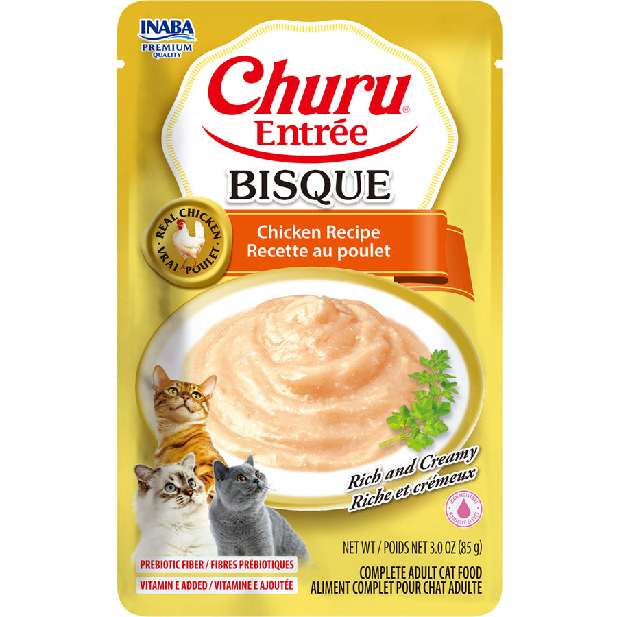 Inaba Churu Entree Bisque Cat Food Pouch, Chicken, 3 oz - Canned