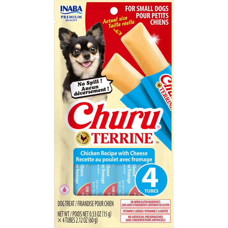 Inaba Churu Terrine Dog Treats, Chicken/Cheese, 2.12 oz -4 pk - Soft Treats