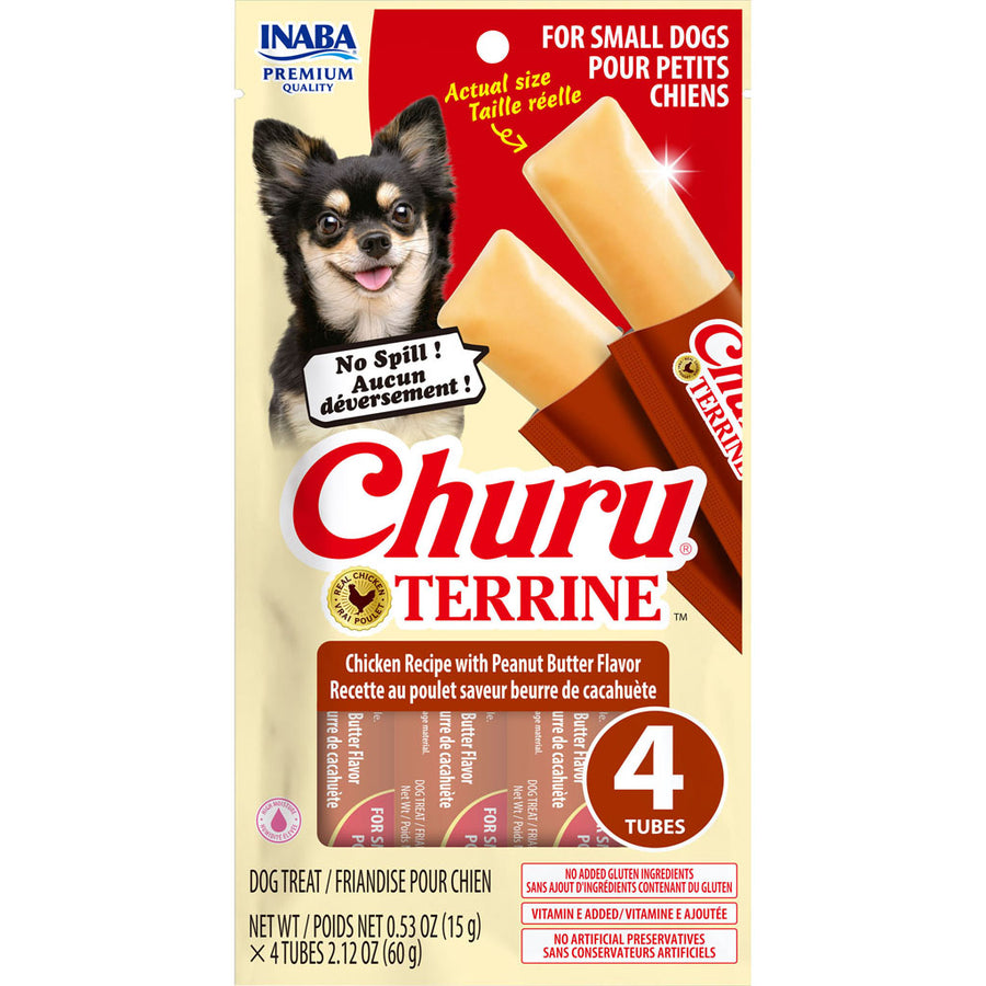 Inaba Churu Terrine Dog Treats, Chicken/Peanut Butter, 2.12 oz -4 pk - Soft Treats