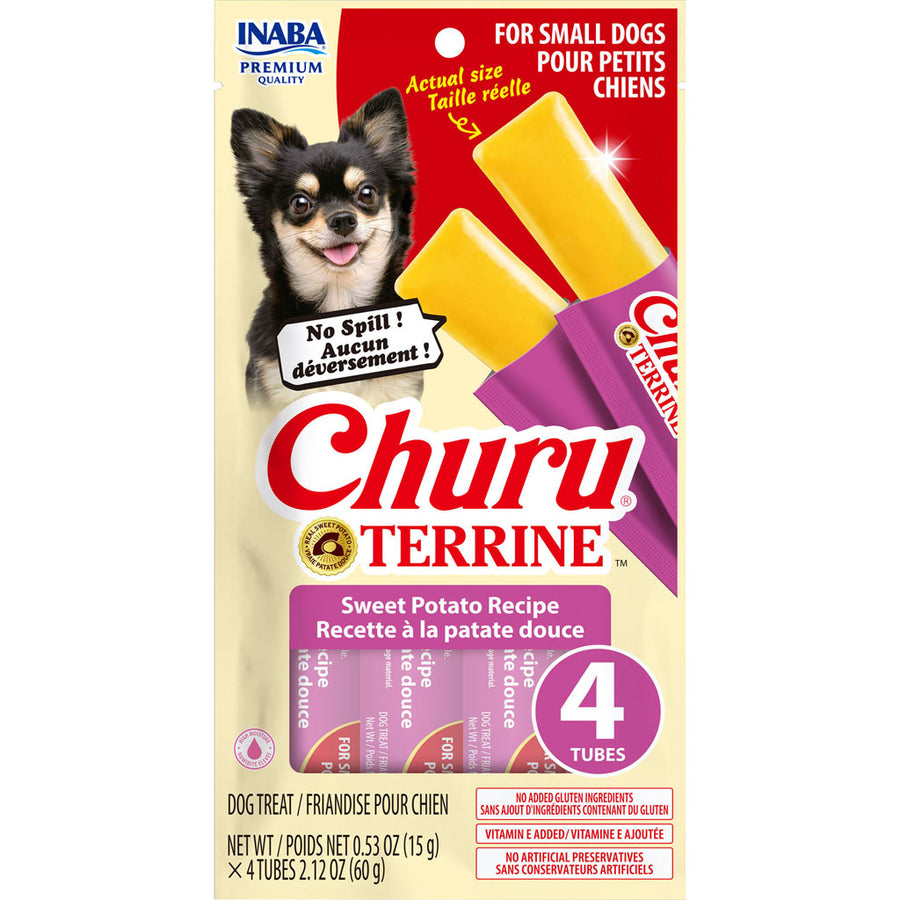Inaba Churu Terrine Dog Treats, Sweet Potato, 2.12 oz -4 pk - Soft Treats