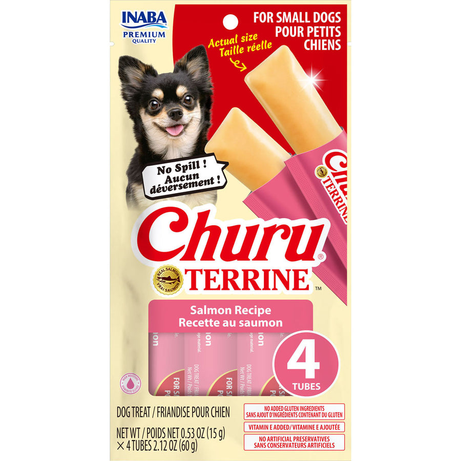 Inaba Churu Terrine Dog Treats, Salmon, 2.12 oz -4 pk - Soft Treats