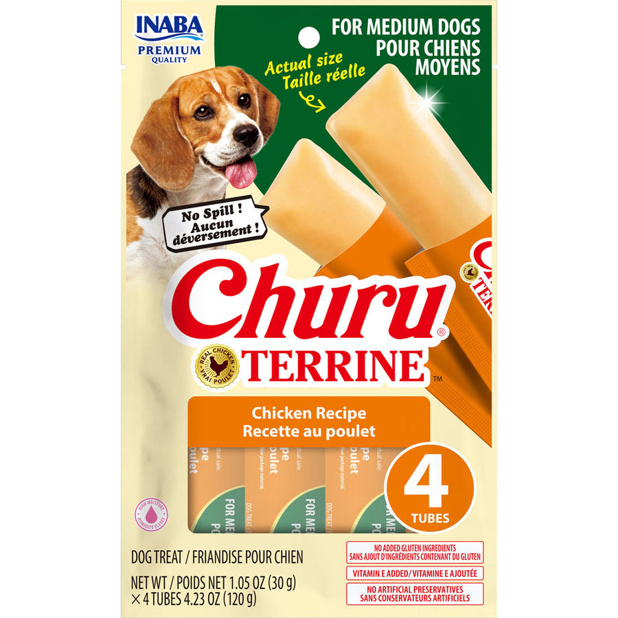 Inaba Churu Terrine Dog Treats, Chicken, 4.2 oz -4 pk - Soft Treats