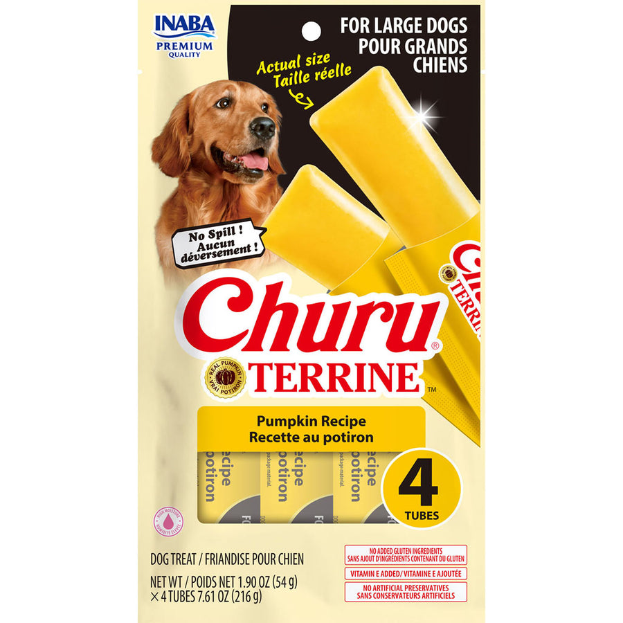 Inaba Churu Terrine Dog Treats, Pumpkin, 7.6 oz -4 pk - Soft Treats